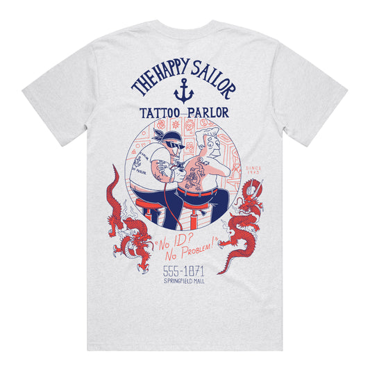 Happy Sailor T-Shirt (Ash) *CHEST + BACK PRINT*