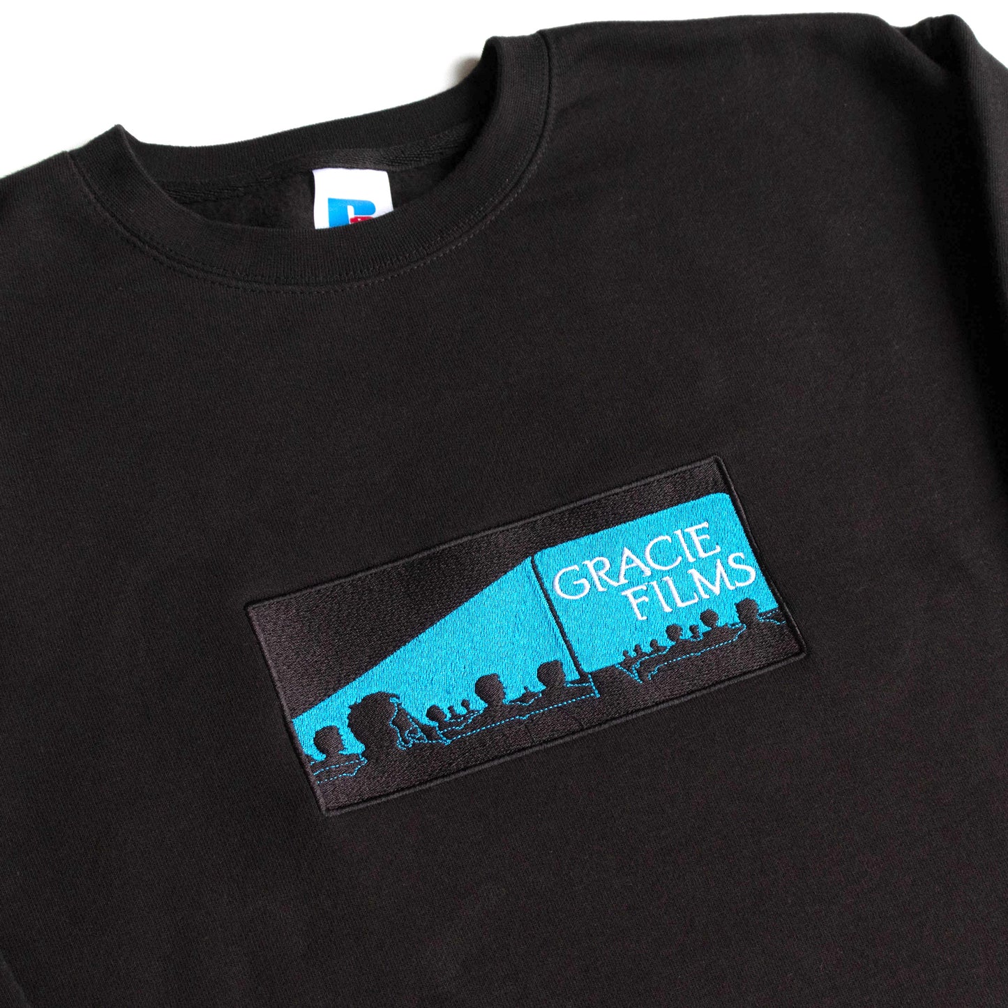 Shhh Embroidered Crewneck Sweater (Black)