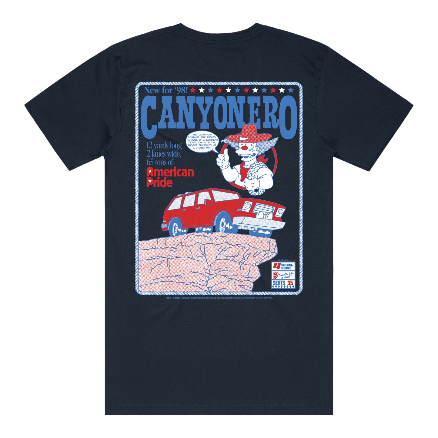 Canyonero T-Shirt (Navy) *CHEST + BACK PRINT*