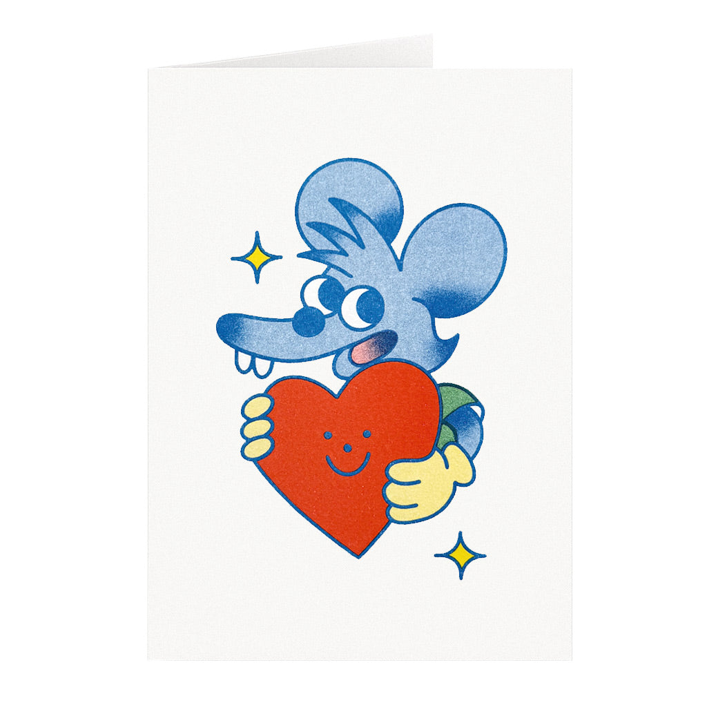 Itchy Heart Risograph Card