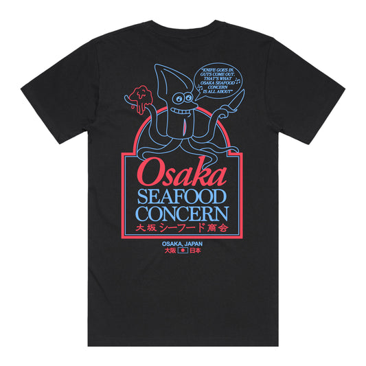 Osaka Seafood Concern T-Shirt (Black) *CHEST + BACK PRINT*