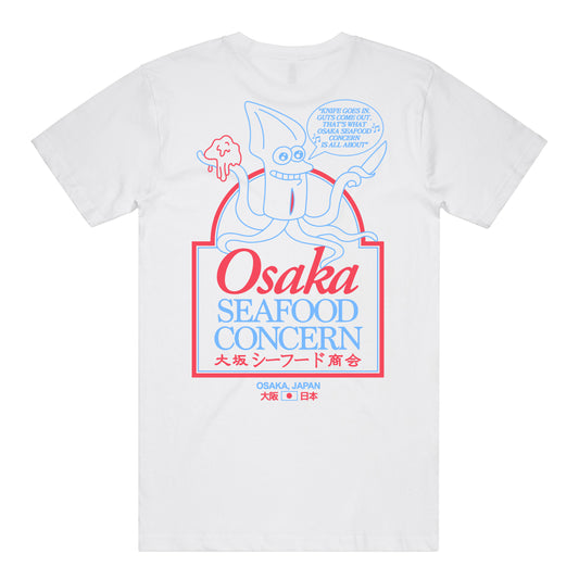 Osaka Seafood Concern T-Shirt (White) *CHEST + BACK PRINT*