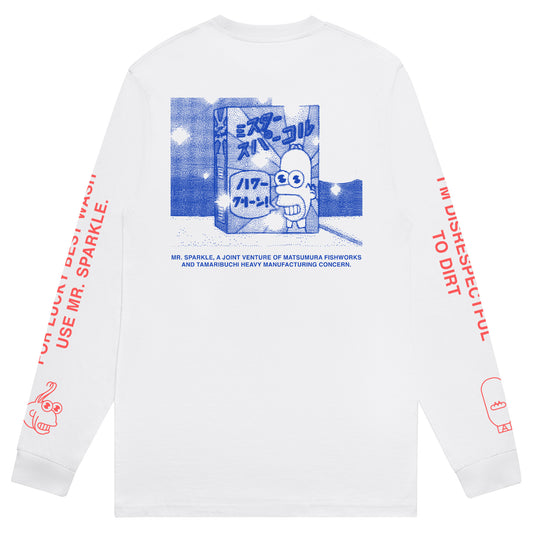 Mr. Sparkle Long Sleeve T-Shirt (White)