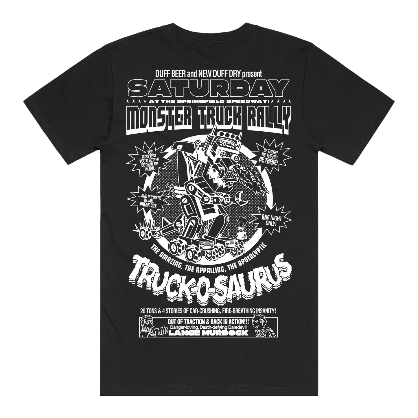 Truck-O-Saurus T-Shirt (Black) *CHEST + BACK PRINT*