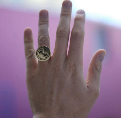 Stonecutter Chrome-Plated Ring (Silver)