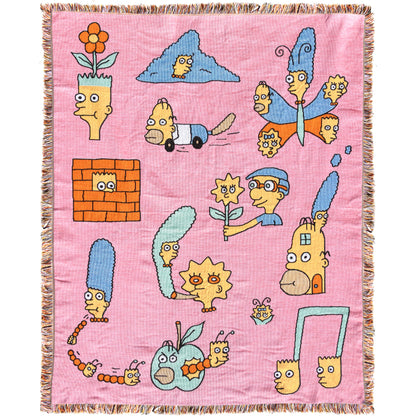 'Popular TV Yellow Family Poster' Tapestry Blanket