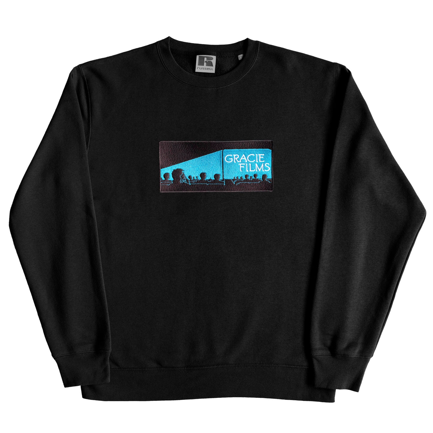 Shhh Embroidered Crewneck Sweater (Black)