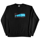 Shhh Embroidered Crewneck Sweater (Black)