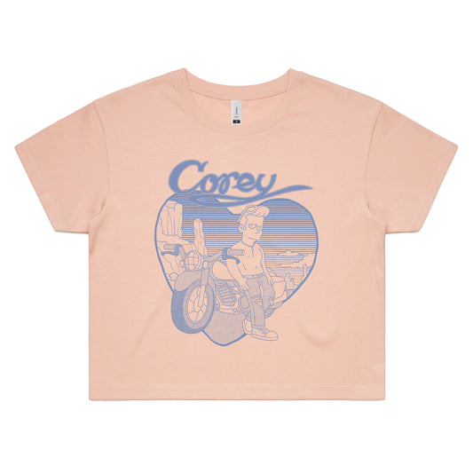 Corey Ladies Crop T-Shirt (Pink) [PRE-ORDER]