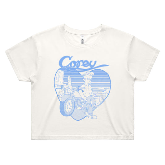 Corey Ladies Crop T-Shirt (White) [PRE-ORDER]