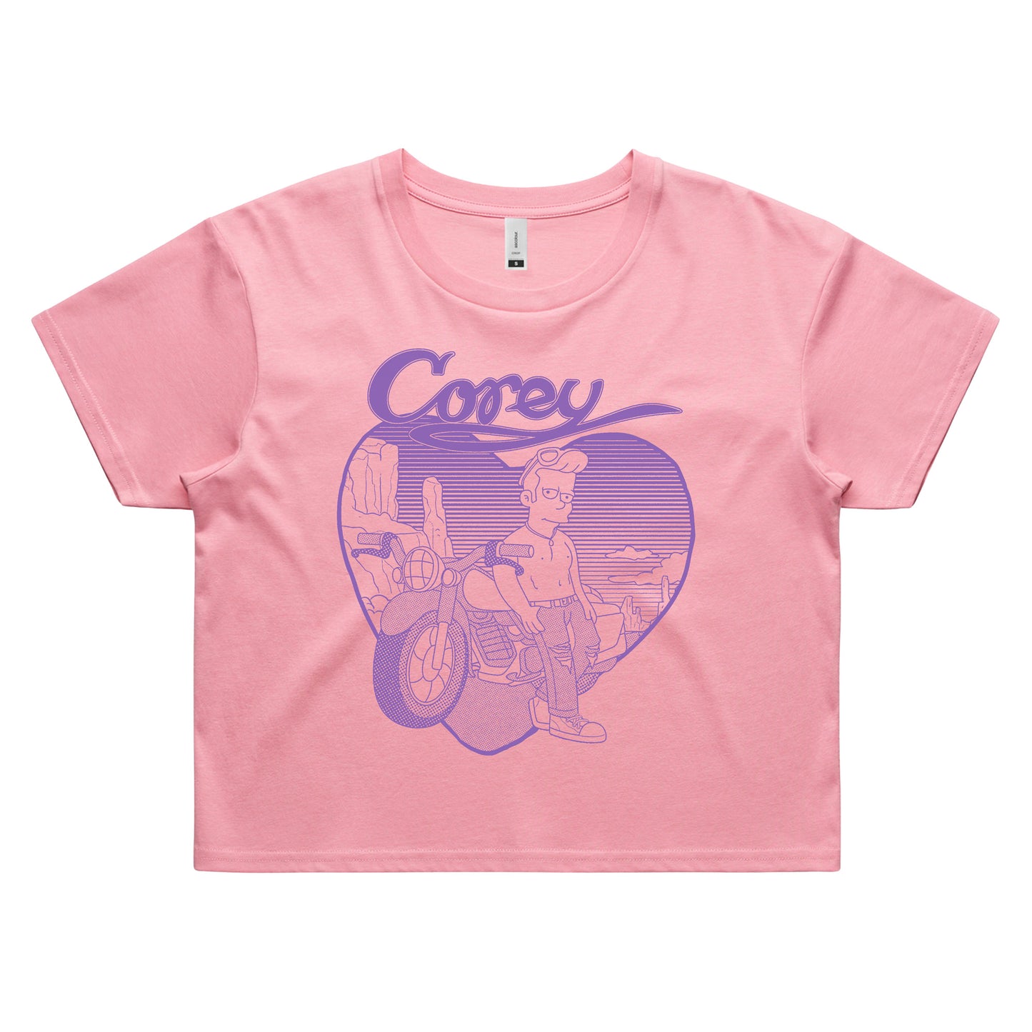 Corey Ladies Crop T-Shirt (Pink)