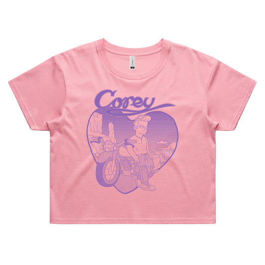 Corey Ladies Crop T-Shirt (Pink) [PRE-ORDER]