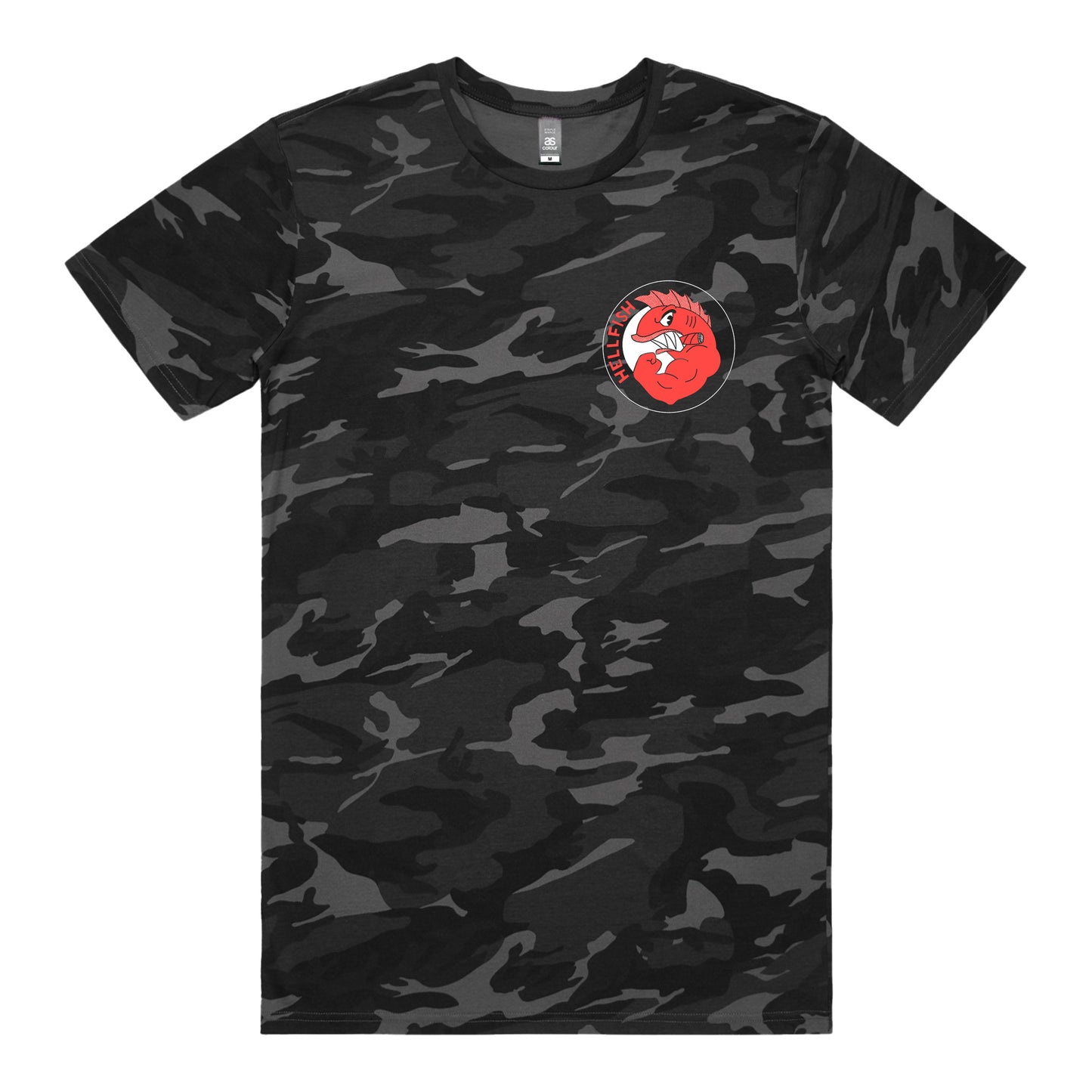 Hellfish T-Shirt (Camo) *CHEST + BACK PRINT*