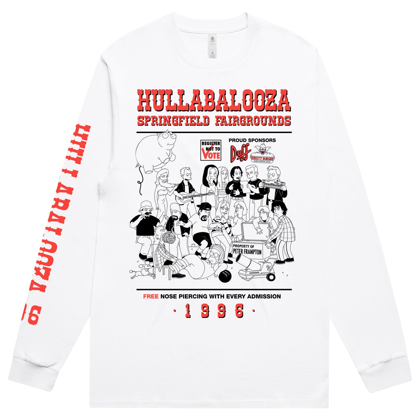 Hullabalooza Long Sleeve T-shirt (White)