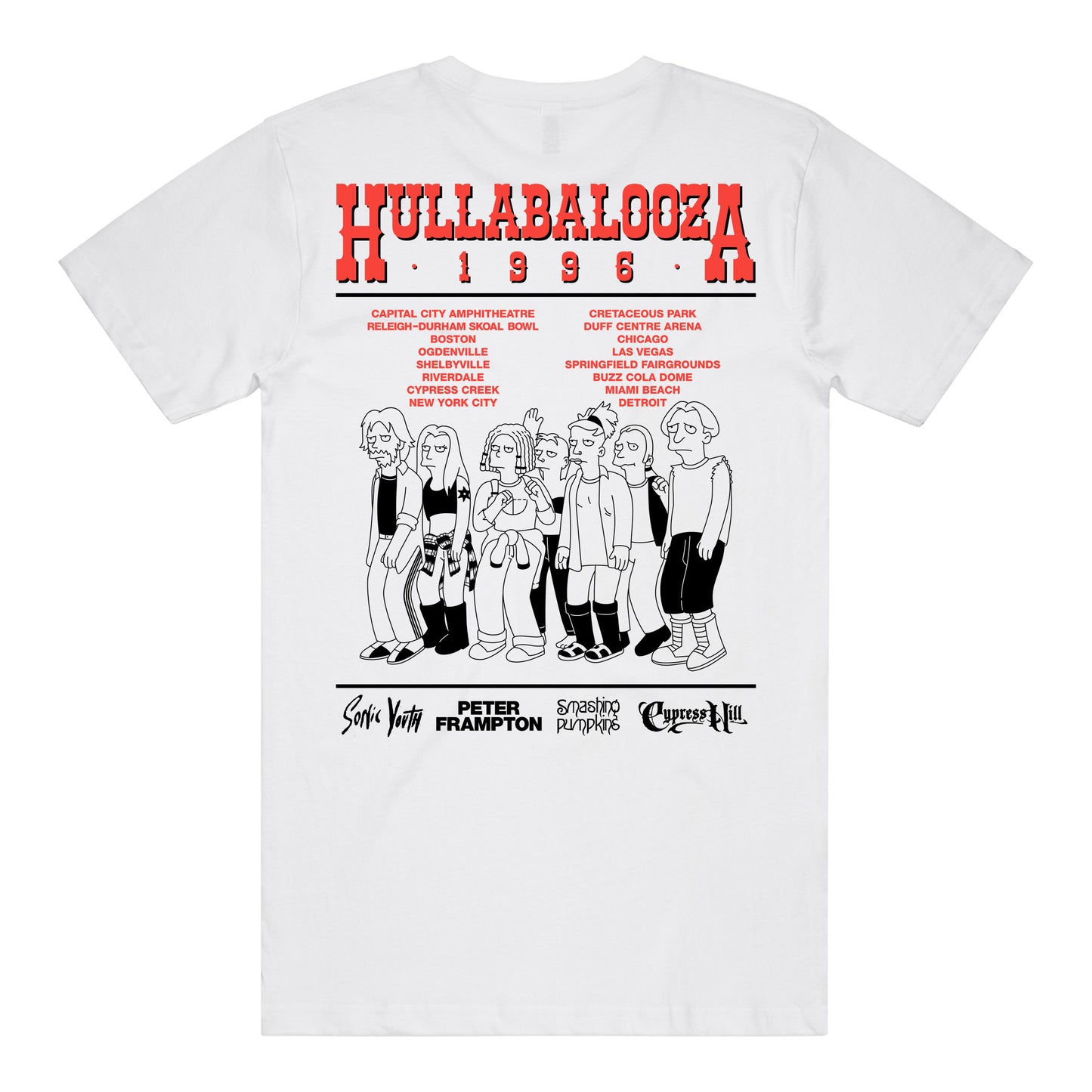 Hullabalooza Sort Sleeve T-shirt (White)