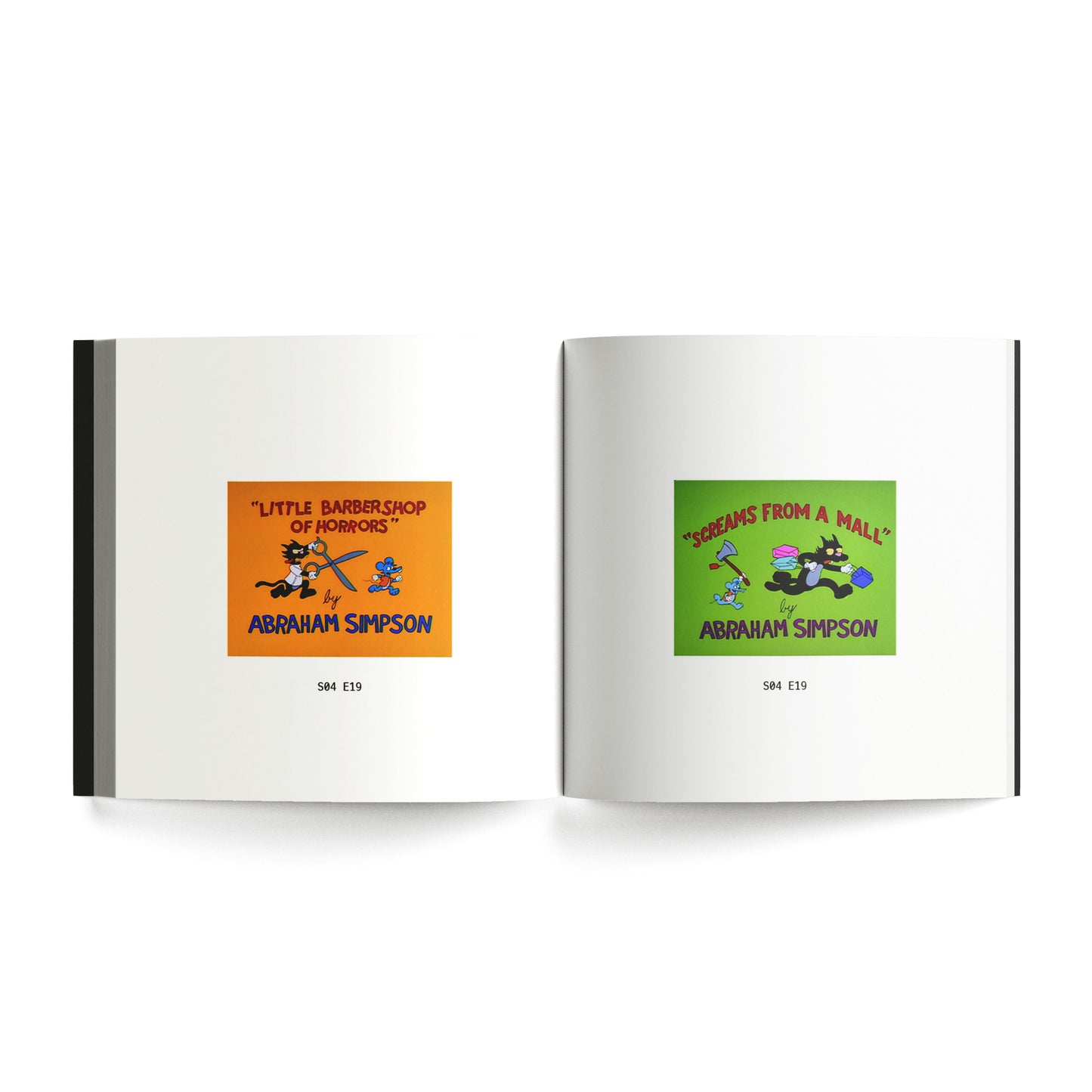 Title Cards from The Itchy & Scratchy Show Book Zine