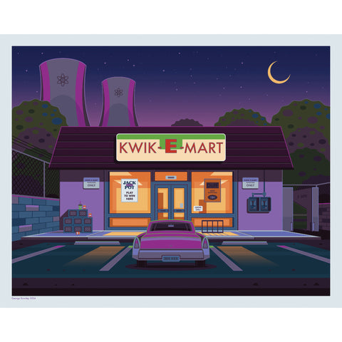 Kwik-E-Mart Print by George Townley (Night Variant) [SHIPS OCT]