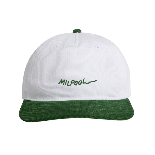 Milpool Corduroy 6-Panel Hat (Off-White/Forest)