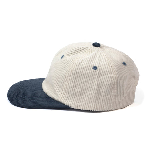 Milpool Corduroy 6-Panel Hat (Off-White/Navy)