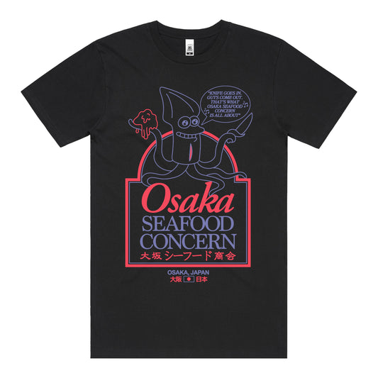 Osaka Seafood Concern T-Shirt (Black) *FRONT PRINT*  [PRE-ORDER]