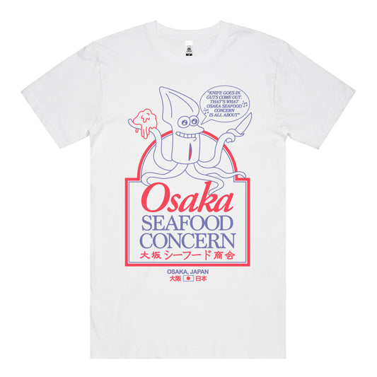 Osaka Seafood Concern T-Shirt (White) *FRONT PRINT* [PRE-ORDER]