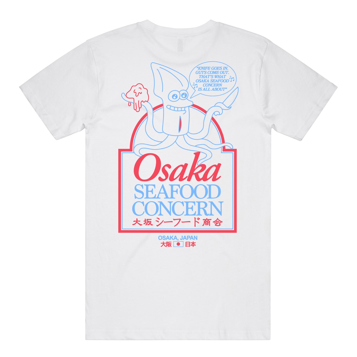 Osaka Seafood Concern T-Shirt (White) *CHEST + BACK PRINT*