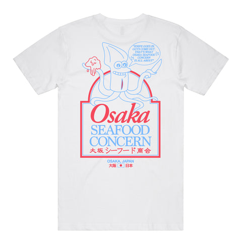 Osaka Seafood Concern T-Shirt (White) *POCKET/BACK PRINT*