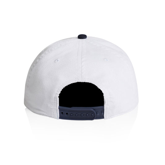 Read Man Cord Snapback Hat (White/Ink Blue)