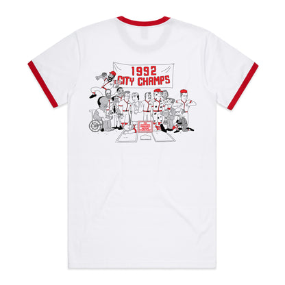 Softball Ringer T-Shirt *CHEST + BACK PRINT*