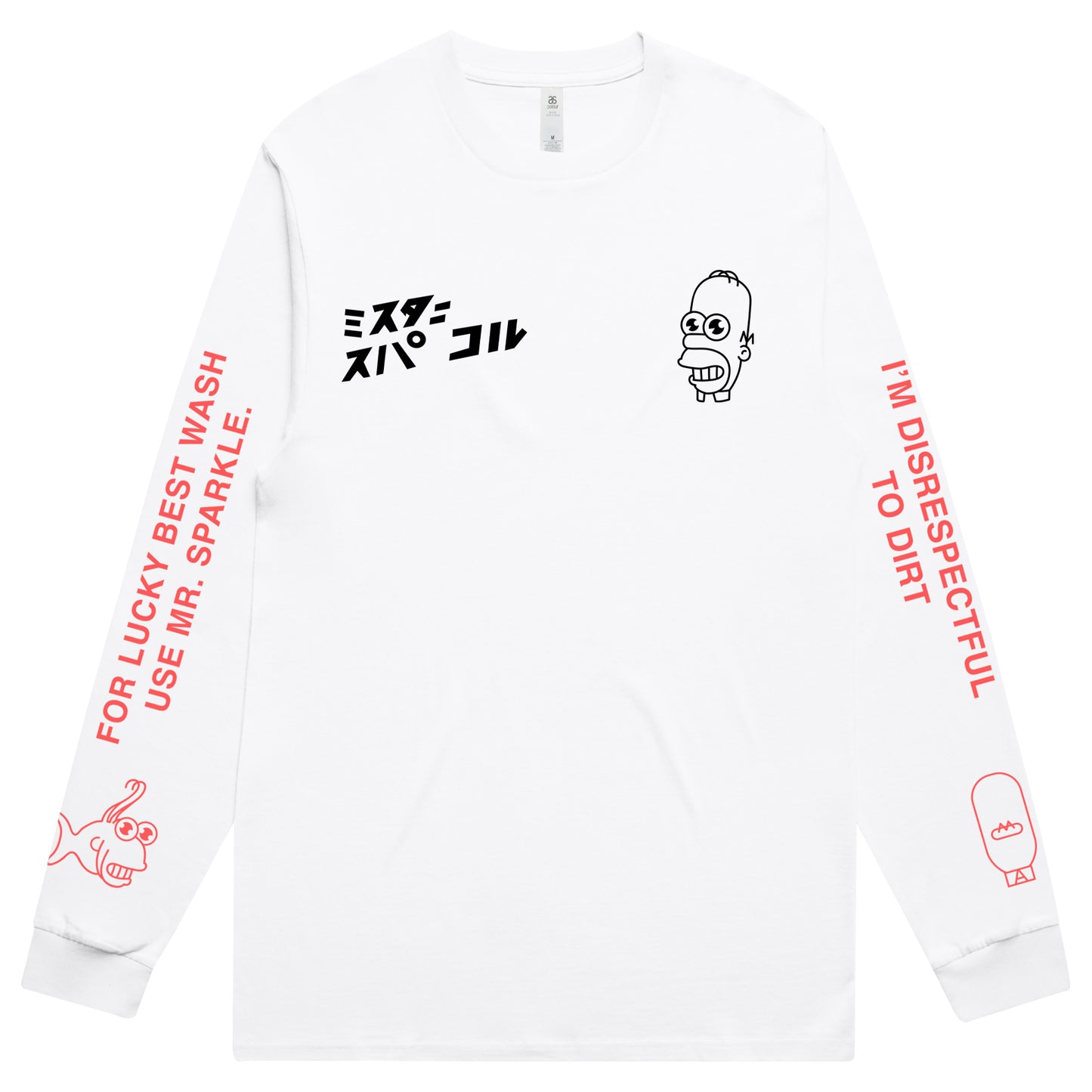 Mr. Sparkle Long Sleeve T-Shirt (White)