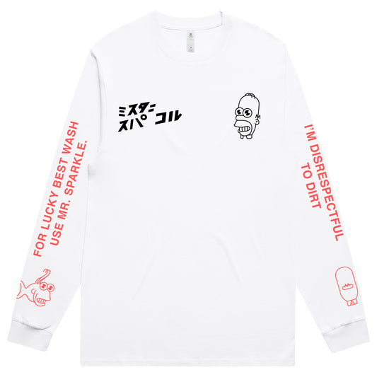 Mr. Sparkle Long Sleeve T-Shirt (White)