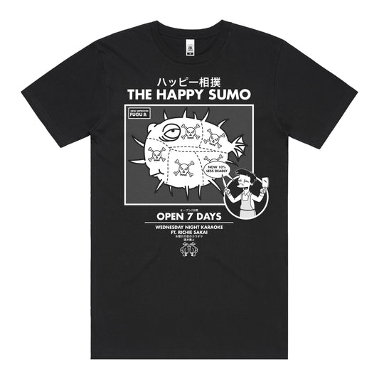 Happy Sumo T-Shirt (Black) *FRONT PRINT*