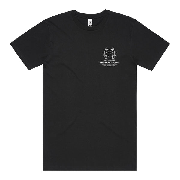 Happy Sumo T-Shirt (Black) *CHEST/BACK*
