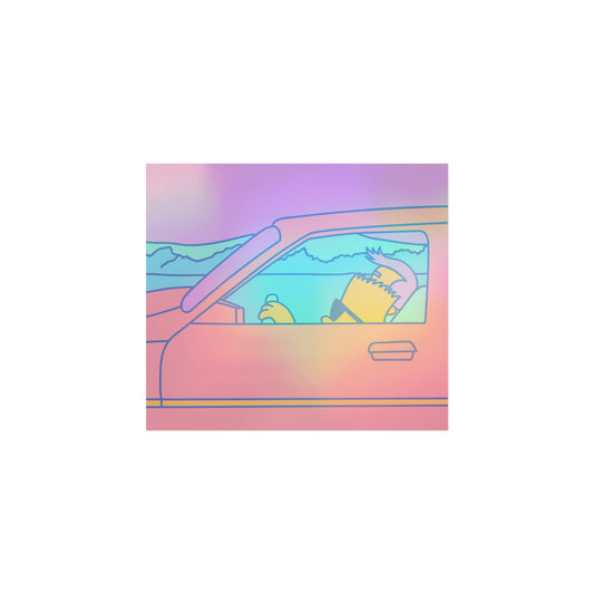 Vapourwave Holographic Sticker