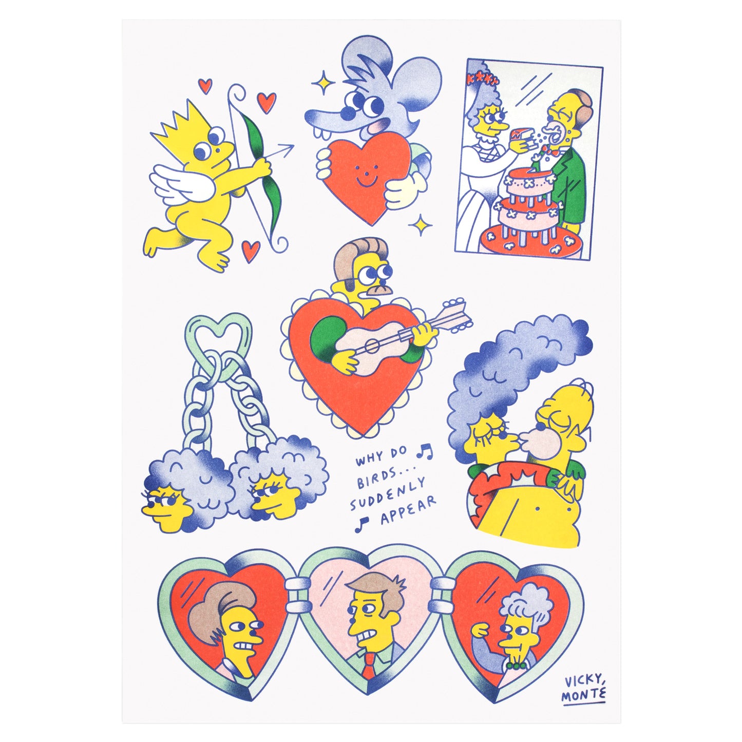 Vicky Monté Valentines A3 Riso Print