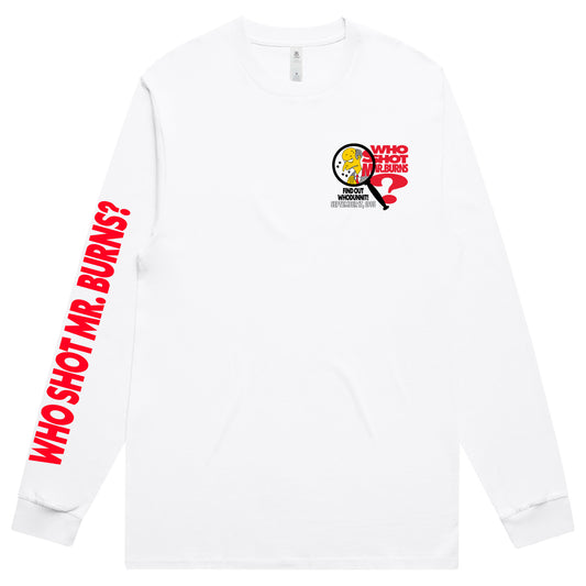 Who Shot? Long Sleeve T-Shirt *POCKET/BACK*