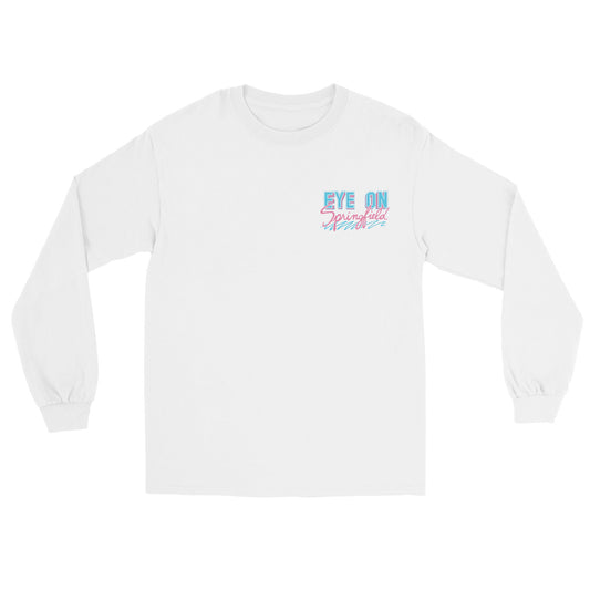 Eye on Springfield Long Sleeve (White) *CHEST + BACK PRINT*