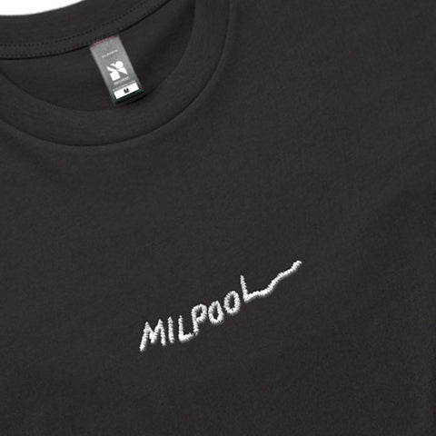 Embroidered Milpool Heavyweight T-Shirt (Black)