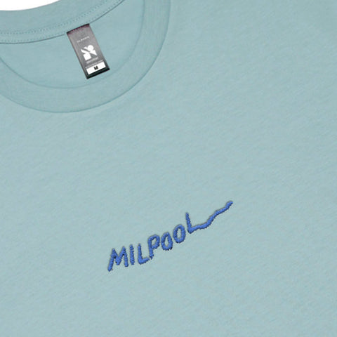 Embroidered Milpool Heavyweight T-Shirt (Pale Blue)