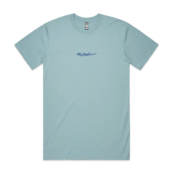 Embroidered Milpool Heavyweight T-Shirt (Pale Blue)